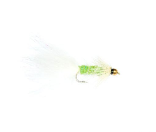 Woolybugger white & green goldhead