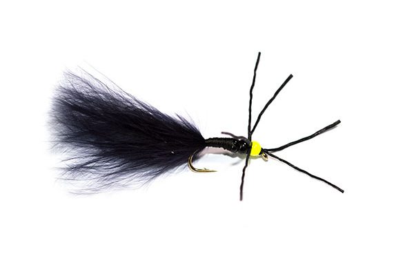 Fish Fishing Flies Bright Green Head Black Critter Bloodworm