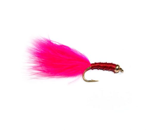 Fish Fishing Flies Brand Goldhead Pink Marabou Bloodworm