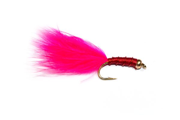 Fish Fishing Flies Brand Goldhead Pink Marabou Bloodworm