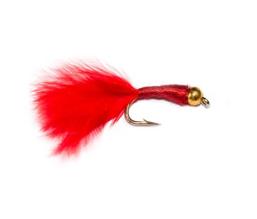 Fish Fishing Flies Goldhead Red Ribbed Bloodworm Marabou.