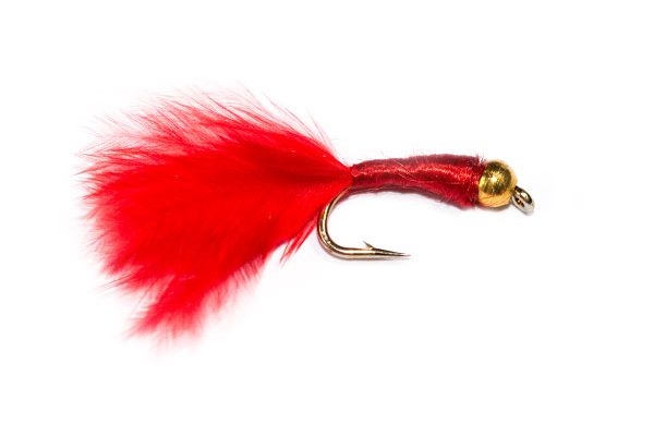 Fish Fishing Flies Goldhead Red Ribbed Bloodworm Marabou.