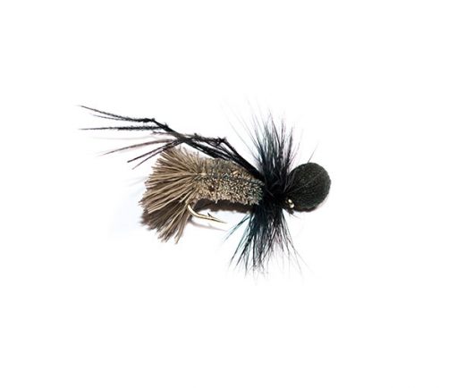 Fish Fishing Flies Brand, Natural Goddard Caddis Black Booby Head Hopper