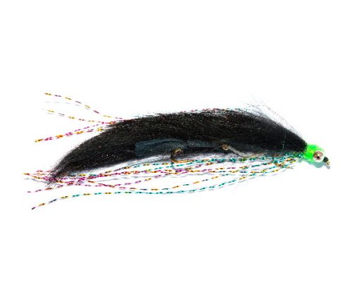 Rainbow Flash Black & Green Mini Snake Trout Fly