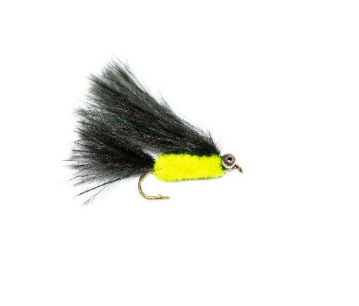 Fish Fishing Flies, Green Flash Bead Eyes Black Tadpole