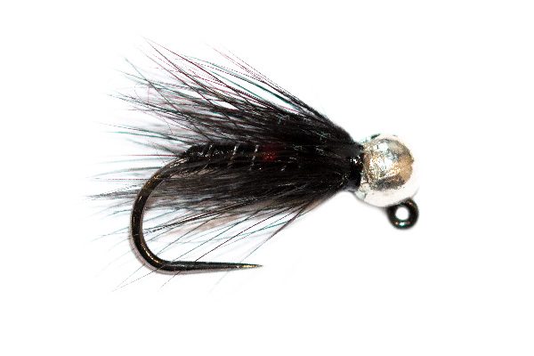 Silver Tungsten Head Black Bibio Spider Nymph