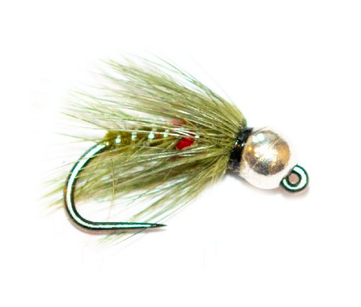 Fishing Fly - Silver Tungsten Nymph Olive Bibio Spider