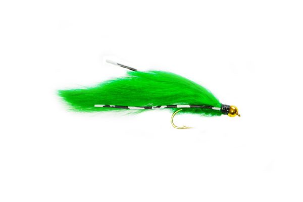 Green Goldhead Flexi Zonker Lures for trout fishing