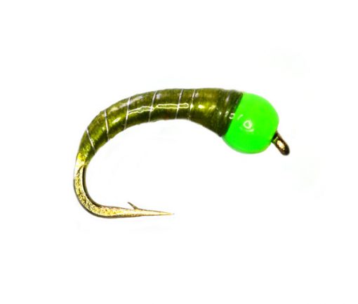 Green Hothead Olive Epoxy Buzzer Trout Fly