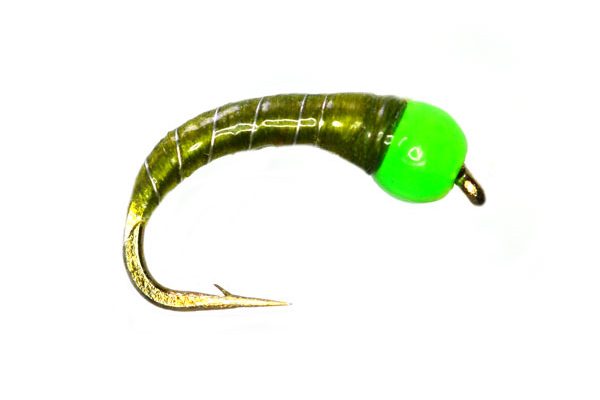 Green Hothead Olive Epoxy Buzzer Trout Fly