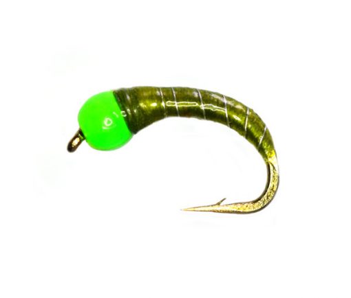 Green Hothead Olive Epoxy Buzzer Trout Fly