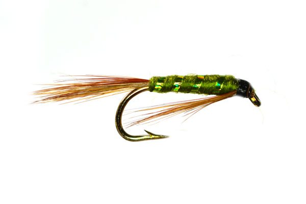 Olive Green Metallic Ribbed Diawl Bach Nymph