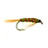 Olive Red Ribbed Metallic Diawl Bach Nymp