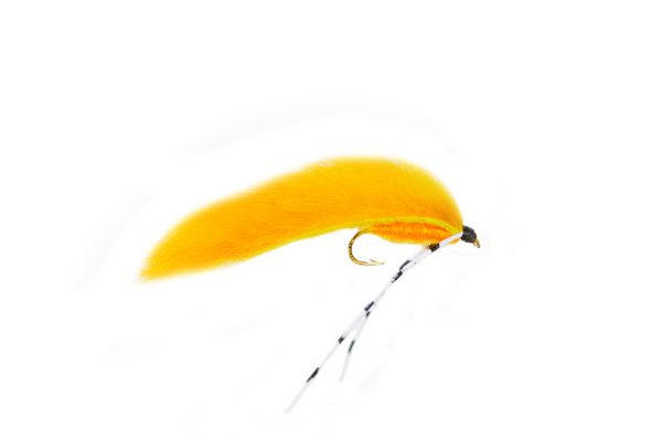 Orange Flexi Zonker Lures for trout fishing