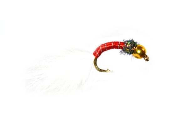 Crystal White Red Goldhead Nymph