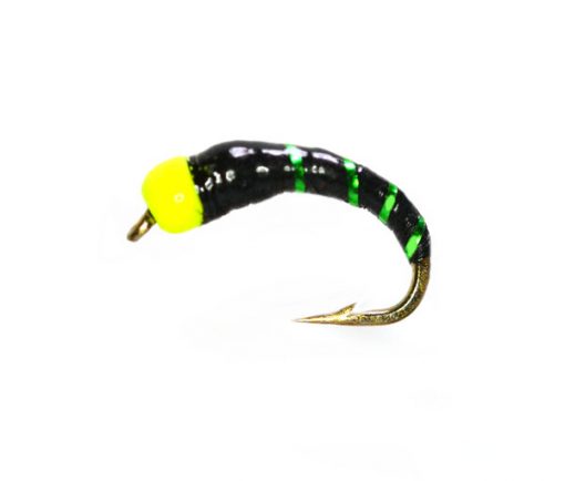 Yellow Bead Head Fluo Green Epoxy Buzzer Trout Flies