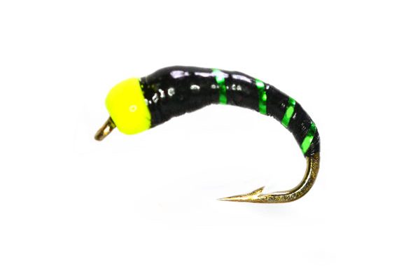 Yellow Bead Head Fluo Green Epoxy Buzzer Trout Flies