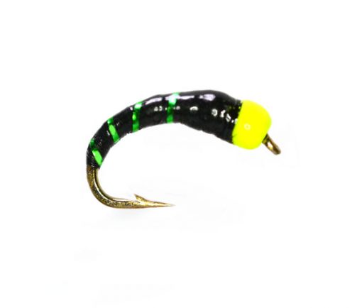 Yellow Bead Head Fluo Green Epoxy Buzzer Trout Flies