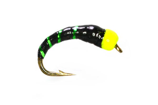 Yellow Bead Head Fluo Green Epoxy Buzzer Trout Flies