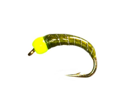 Yellow Fluo Head Olive Epoxy Buzzer Fishery Flies