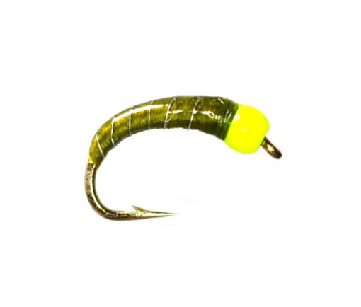 Yellow Fluo Head Olive Epoxy Buzzer Fishery Flies