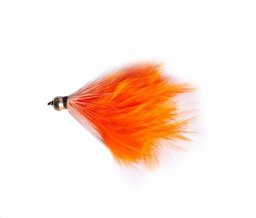 SIlver Bead Head Orange Mixer Cat Barbless Trout Fishing Fly