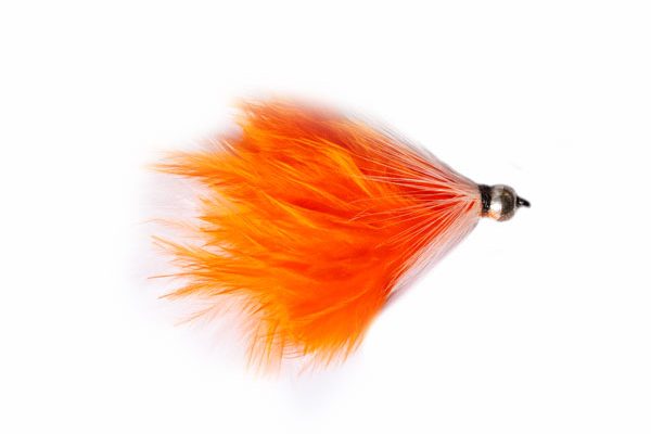 SIlver Bead Head Orange Mixer Cat Barbless Trout Fishing Fly