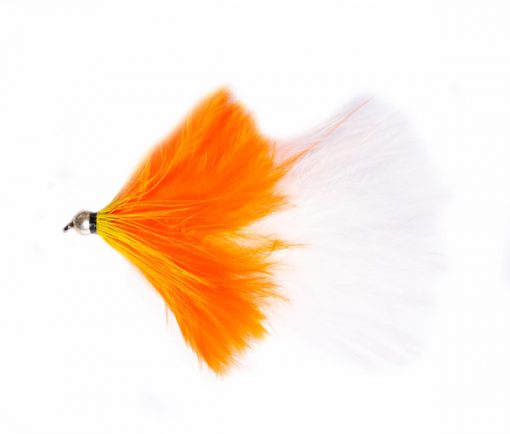 SIlver Bead Head Orange Trickster Cat Barbless Trout Fishing Fly