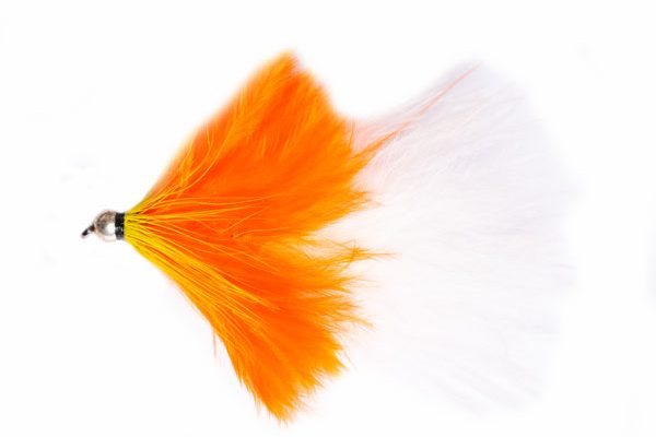 SIlver Bead Head Orange Trickster Cat Barbless Trout Fishing Fly