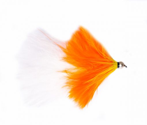 SIlver Bead Head Orange Trickster Cat Barbless Trout Fishing Fly