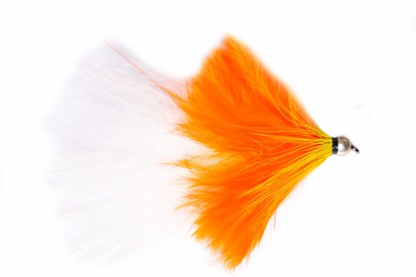 SIlver Bead Head Orange Trickster Cat Barbless Trout Fishing Fly